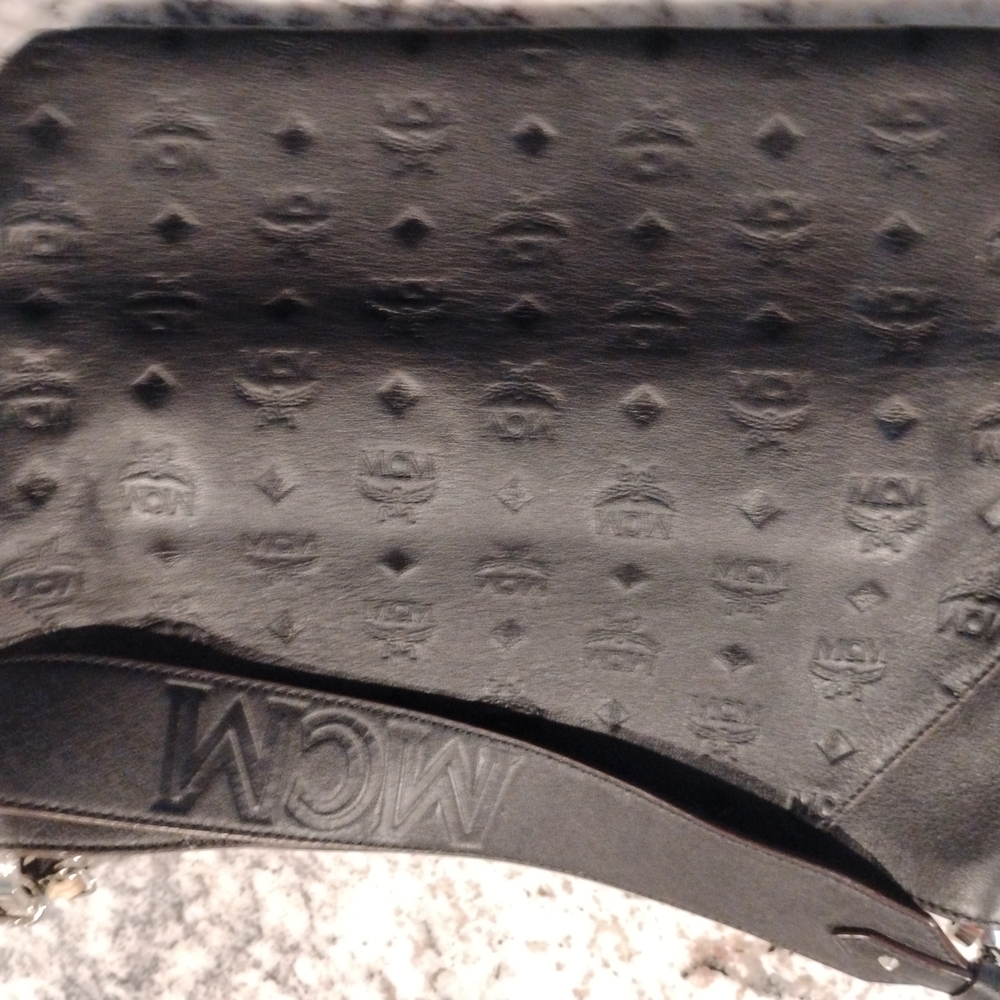 Mint Condition MCM Black Embossed Leather Bag